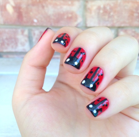 how to ladybug nail art